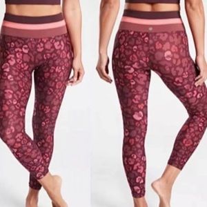 Athleta Leopard Print Elation 7/8 Tight Size S